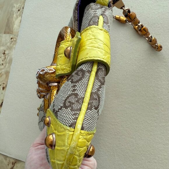 GUCCI by TOM FORD 2004 XL Vintage Runway Ad Campaign Horsebit Chain Bag Crystal - Picture 12 of 14